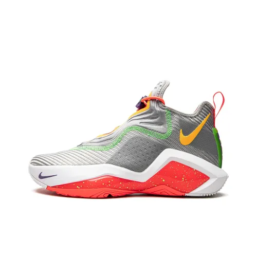 Nike Zoom Soldier 14 LeBron 'HARE' Джеймс Soldier 14 Амортизация Износостойкий MID Топ Баскетбольные кроссовки Мужской Серый Красный