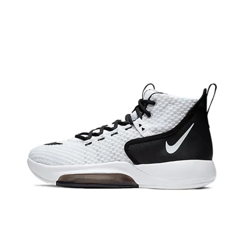 Nike Zoom Rize 1 Non Slip Легкий Высокий Топ Баскетбольные Кроссовки Унисекс Белый Черный