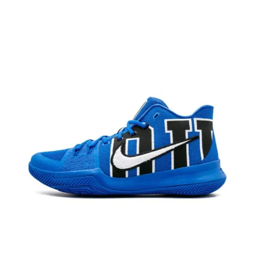 Nike Kyrie 3 Duke Нескользящий Легкий MID Топ Баскетбольные кроссовки для игры Мужской Синий