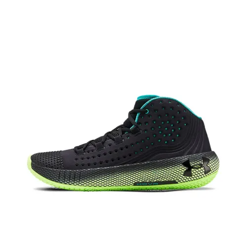 Under Armour HOVR Havoc 2 MID Баскетбольные кроссовки для игры Топ Унисекс Черный Зеленый