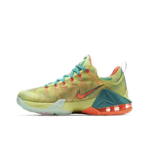 Nike Lebron 12 LeBronold Palmer PRM Non Slip Легкий Низкий Топ Баскетбольные кроссовки Мужской Желтый Зеленый