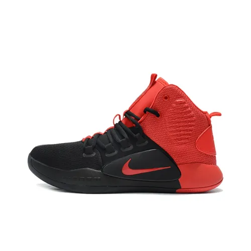 Nike Hyperdunk X Non Slip Легкий Высокий Топ Баскетбольные Кроссовки для Игры Мужские Черный Красный