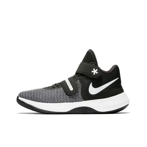 nike Precision 2 Воздух 2 FlyEase Амортизаторы Slip-resistant MID Баскетбольные кроссовки для игры Unisex Черный