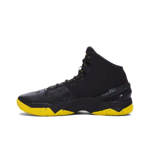 Under Armour Curry 2 Black Knight High Топ Баскетбольные кроссовки Мужской Черный