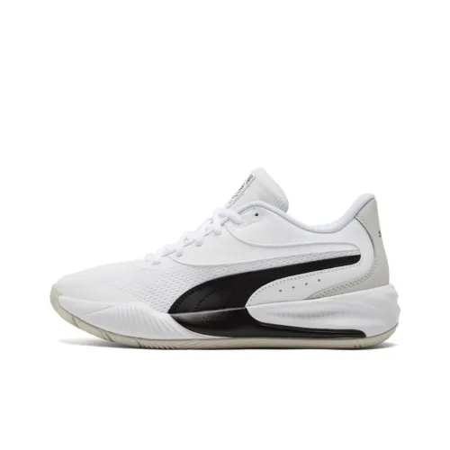 PUMA Triple Shock Absorbers Slip-Resistant Abrasion-Resistant Low-Top Basketball Game Shoes Unisex White Black