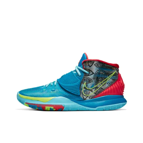 Nike Kyrie 6 Pre Термо Irving 6 'NYC' Non Slip Легкий MID Баскетбольные кроссовки для игры Мужской Синий Красный