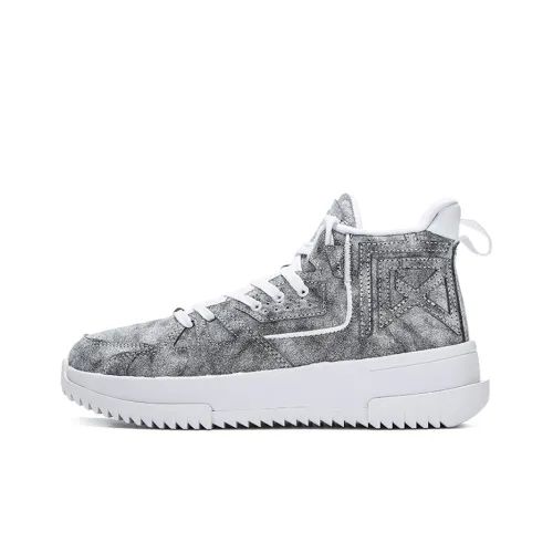 ANTA Амортизация Устойчивый к истиранию Покрытие устойчивое к абразиву Топ баскетбольные кроссовки MID Мужские Фотиния Серый