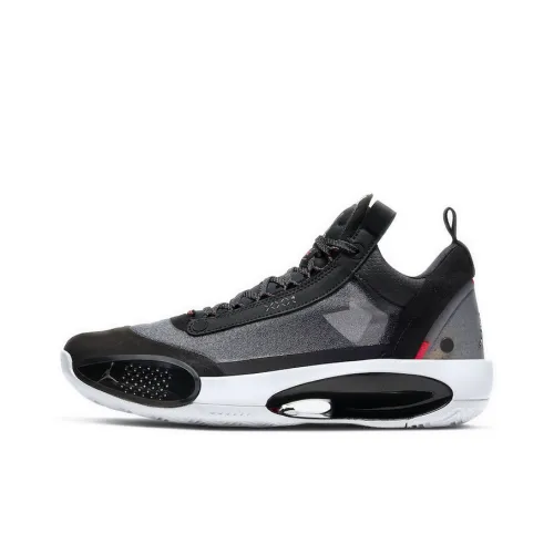 Jordan Air Jordan 34 Low Heritage Low Топ Баскетбольные кроссовки для игры Мужской Черный Красный Международная версия
