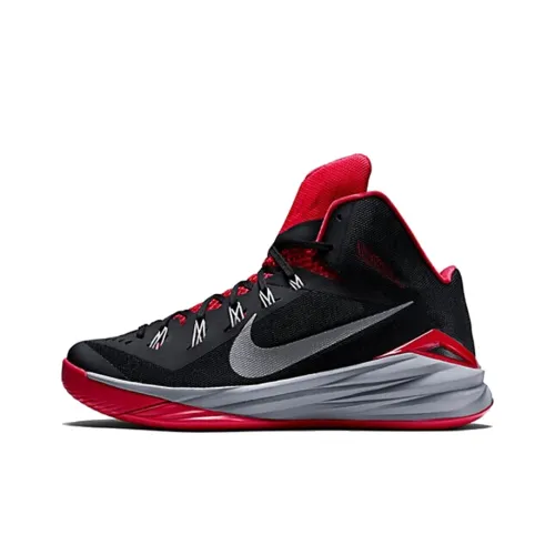 nike Hyperdunk 2014 Амортизация Противоскользящее покрытие Легкий Отскок MID Топ Баскетбольные кроссовки Мужской Черный Красный