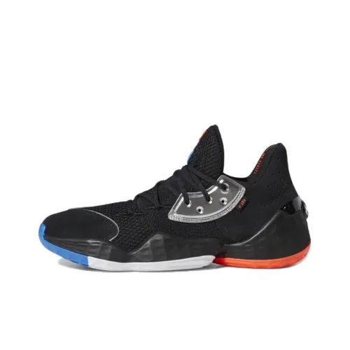 Adidas Harden Vol. 4 Slip-resistant Abrasion-resistant Lightweight MID Basketball Shoes Men's Black Silver Adidas Harden Vol. 4 Противоскользящий Устойчивый к истиранию Легкий MID Баскетбольные кроссовки Мужские Черный Серебристый