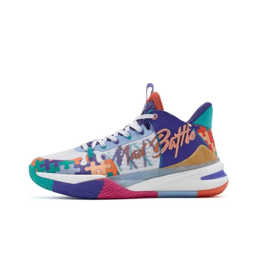 QIAODAN Wind Blade 2TEAM Амортизаторы Slip-resistant MID Топ Баскетбольные кроссовки Мужской Фиолетовый