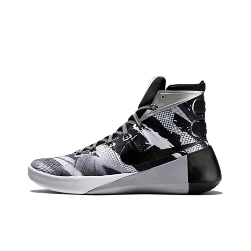 Nike Hyperdunk 2015 Амортизация Покрытие Легкий Высокий Топ Баскетбольные Кроссовки Унисекс Черный Белый Камуфляж