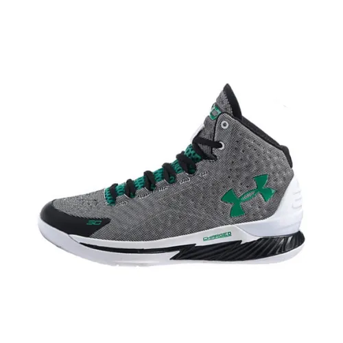 Under Armour Curry 1 Curry 1 Нескользящий Легкий Высокий Топ Баскетбольные Кроссовки для Игры Мужской Серый