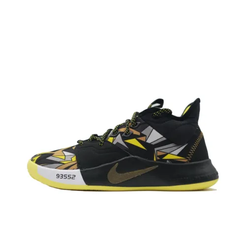 Nike PG 3 Мамба Mentality Мамба MID Топ Баскетбольные кроссовки для игры Мужской Черный Желтый