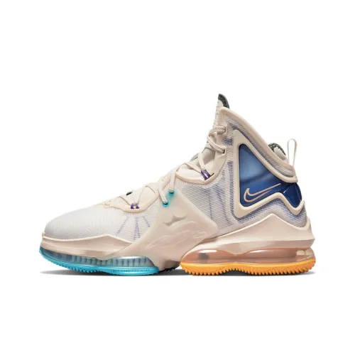 nike Леброн 19 Леброн EP 19 MID Топ Воздух Zoom Баскетбольные кроссовки для игры Унисекс Экрю Азиатская Версия