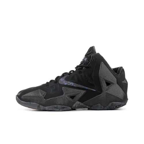 Nike Lebron 11 Амортизаторы Slip-resistant Mid Баскетбольные кроссовки Мужской Черный