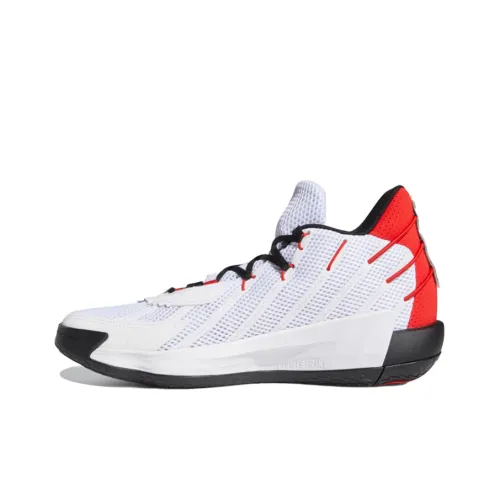 Adidas D Lillard 7 Амортизаторы Slip-resistant устойчивые к истиранию дышащие баскетбольные кроссовки Mid унисекс белый