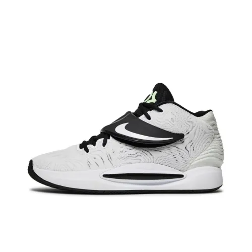 Nike KD 14 MID Топ Баскетбольные кроссовки для игры Мужской Белый черный