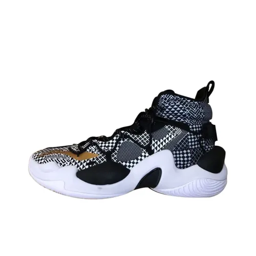 LiNing Power 6 Противоскользящие амортизаторы MID Баскетбольные кроссовки Мужской Черный Белый