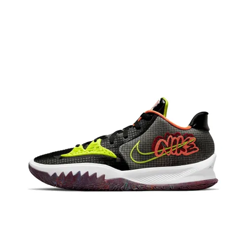 Nike Kyrie Low 4 EP Low Топ Баскетбольные кроссовки для игры Унисекс Черный Зеленый Оранжевый Азиатская версия