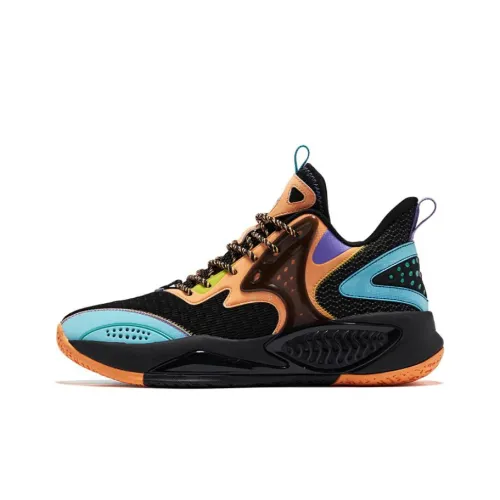 QIAODAN Амортизаторы Lower Skirt Устойчивый к истиранию MID Топ Баскетбольные кроссовки Мужской Черный синий оранжевый