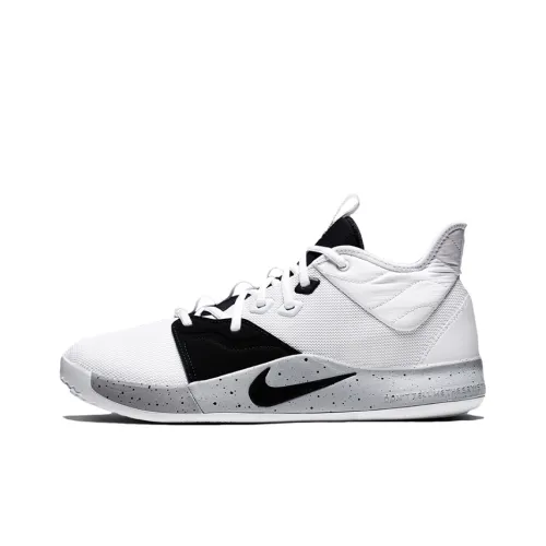 Nike PG 3 Внешняя сторона Moon Shock Absorbers Противоскользящие Устойчивые к истиранию MID Баскетбольные кроссовки Мужской Pearl White