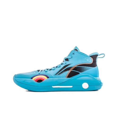 LINING YuShuai 15 䨻 Устойчивый к истиранию Дышащий MID Топ 䨻 Баскетбольные кроссовки Мужской Butterfly Blue