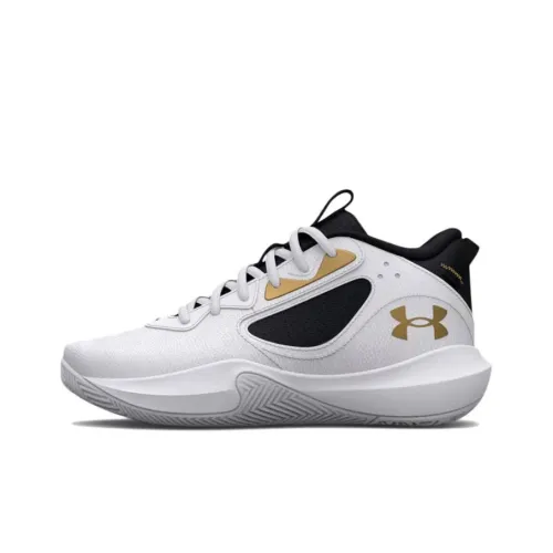 Under Armour Lockdown 6 SYN Shock Absorbers Slip-Resistant Abrasion-Resistant MID Баскетбольные кроссовки Unisex Белый