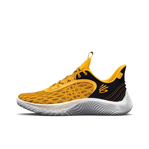 Under Armour Curry Flow 9 Команда Slip-Resistant Abrasion-Resistant Низкий Топ Баскетбольные кроссовки Унисекс Желтый