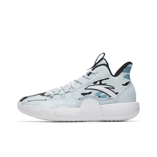 ANTA Противоскользящие Дышащие и Устойчивые MID Баскетбольные Кроссовки для Игры Топ Бирюзовый Синий