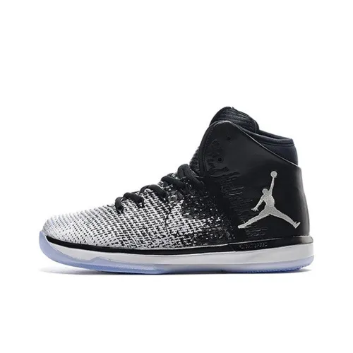 Jordan Air Джордан 31 Fine Принт Нескользящий Легкий Высокий Топ Баскетбольные кроссовки для игры Мужской Черный белый