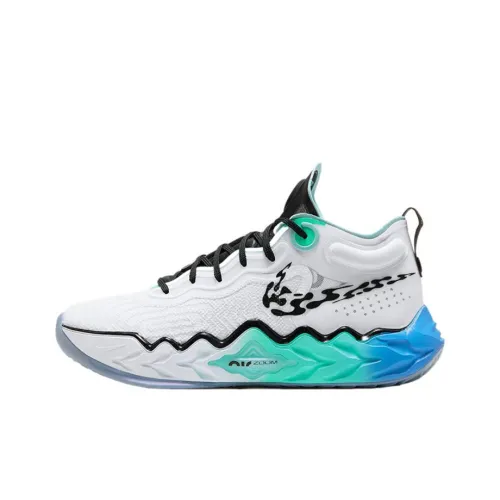 Nike Air Zoom г.T. Run Mid Топ Баскетбольные кроссовки Унисекс Белый черный