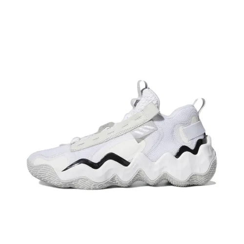 Adidas Exhibit B Slip-resistant Abrasion-resistant Lightweight MID Basketball Shoes Men's White Adidas Exhibit B Противоскользящий Устойчивый к истиранию Легкий MID Баскетбольные кроссовки Мужские Белые