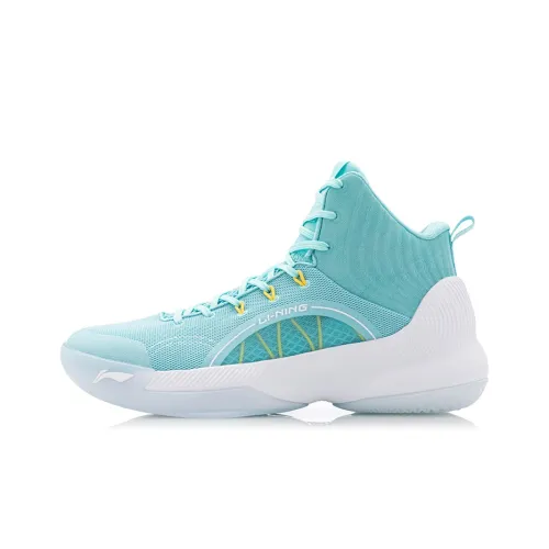 LiNing YuShuai TD Противоскользящий Устойчивый к износу MID Баскетбольные кроссовки Мужской Чистый синий