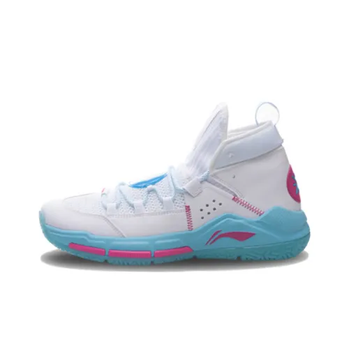 LiNing ALL DAY 5 Противоскользящий Устойчивый к износу MID Баскетбольные кроссовки Мужской Белый