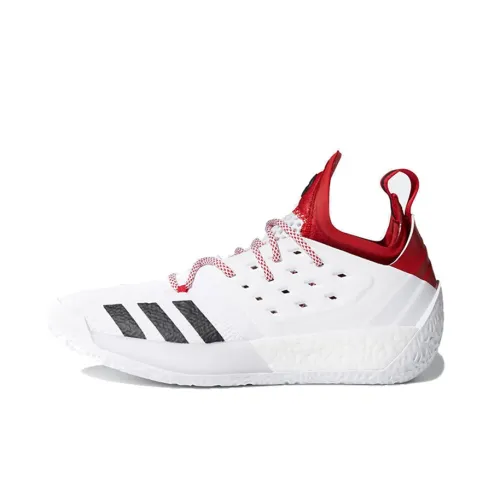Adidas Harden Vol.2 Амортизирующие шоки Противоскользящие и устойчивые к истиранию Низкий топ Баскетбольные кроссовки Мужские Белый Красный