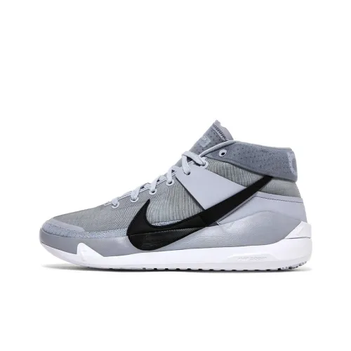 Nike KD 13 B Promo Wolf GREY Shock Absorbers Lower Body Resistant MID Баскетбольные кроссовки Мужской Cold Gray