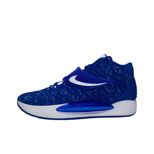 Nike KD 14 TB 'Game Королевский' Амортизаторы Slip-Resistant Abrasion-Resistant MID Баскетбольные кроссовки Мужской Синий