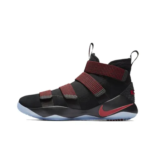Nike Zoom Soldier 11 XI LBJ LeBron James Нескользящий Легкий MID Баскетбольные кроссовки для игры Мужской Черный Красный