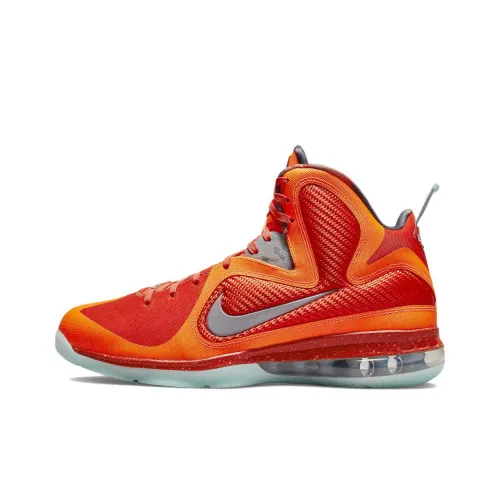 Nike Lebron 9 High Топ Баскетбольные кроссовки для игры Мужской Оранжевый