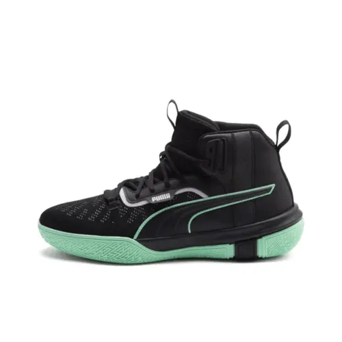 PUMA Legacy Non Нижняя юбка Легкий Высокий Топ Баскетбольные кроссовки Мужской Зеленый Основа Черный циферблат