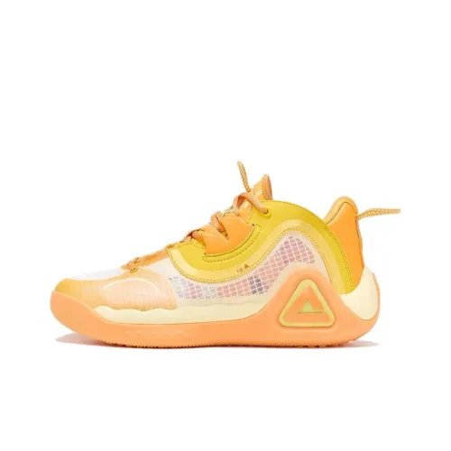 PEAK Звезда Shift Slip-resistant устойчивый к истиранию дышащий MID баскетбольные кроссовки Мужской Светло-оранжевый Красный