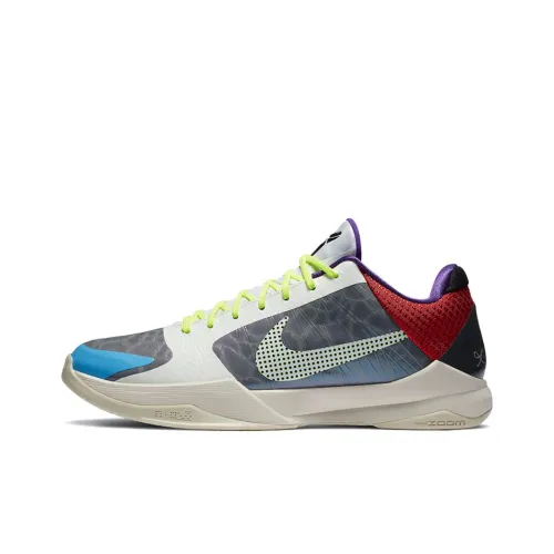Nike Zoom Kobe 5 Low Топ Баскетбольные кроссовки для игры Унисекс Белый Серый Зеленый
