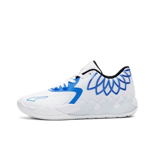 PUMA MB.01 LaMelo Ball 1 Шокабореры Устойчивые к истиранию Бейсбольные кроссовки Унисекс Белый Синий
