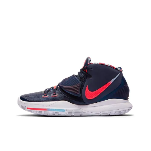 Nike Kyrie 6 Амортизаторы Шок Устойчивость к Износу MID Баскетбольные кроссовки для игры Унисекс Черный Красный