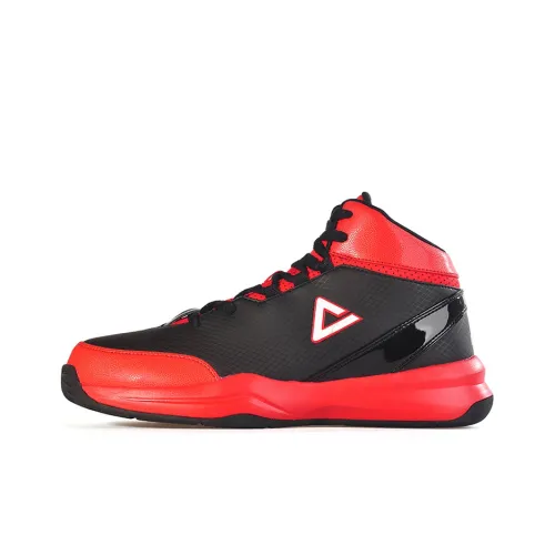 PEAK Nova Устойчивый к истиранию Противоскользящий MID Топ Баскетбольные кроссовки для игры Мужской Черный Красный