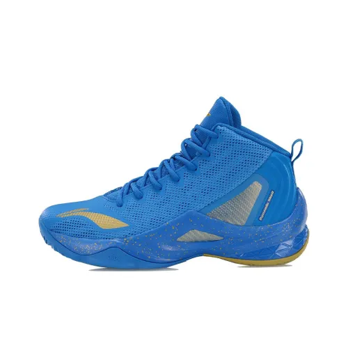 Подкладка Way Of Wade Команда Shang Амортизация Износостойкий MID Баскетбольные кроссовки Мужской Синий