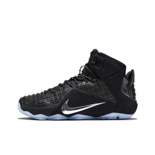 Nike Lebron 12 EXT Резиновый Городской Lebron 12 Нелипкий Легкий MID Топ Баскетбольные кроссовки для игры Мужской Черный