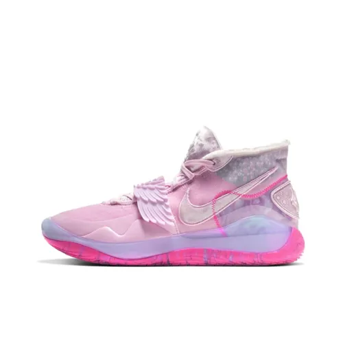 Nike KD 12 Zoom XMAS EP What The Aunt Pearl MID Баскетбольные кроссовки для игры Мужской Конфетно-розовый Азиатская версия