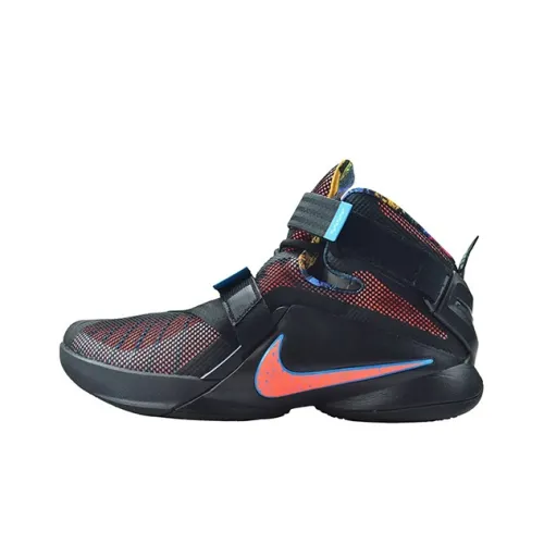 Nike Zoom Soldier 9 Slip-Resistant Abrasion-Resistant High-Top Баскетбольные Кроссовки Мужские Черные